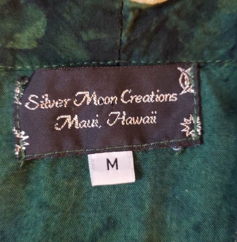 Silver Moon Creations Maui Hawaii Green Floral Open Cardigan - Picture 7 of 10